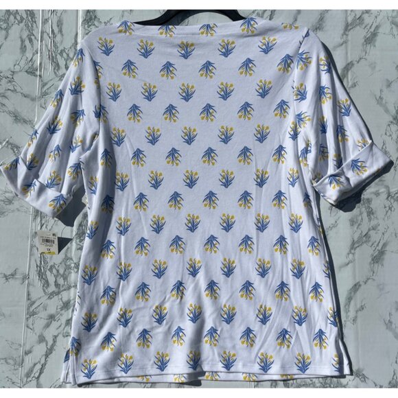 Style & Co. Womens Essential Elbow Sleeve Tulip White Tee 1X - Picture 2 of 9